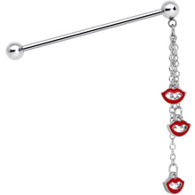 Load image into Gallery viewer, 14G Vampire Fangs Halloween Dangle Industrial Barbell 38mm
