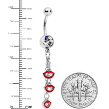 将图片加载到图库查看器，Clear Gem Vampire Fangs Halloween Dangle Belly Ring
