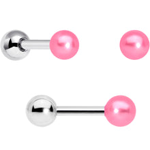 Load image into Gallery viewer, 16G 1/4 Pink Aurora Gem Flower Cartilage Tragus Earring Set of 3
