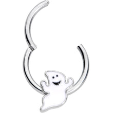 Load image into Gallery viewer, 16G 3/8 Happy Ghost Halloween Hinged Segment Ring

