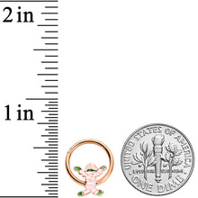 Load image into Gallery viewer, 16G 3/8 Rose Gold Tone Green Mummy Halloween Hinged Segment Ring
