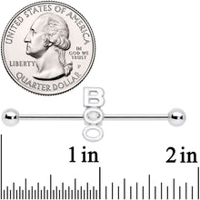 Load image into Gallery viewer, 14G White Boo Halloween Industrial Barbell 38mm
