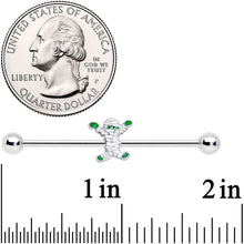 Load image into Gallery viewer, 14G Green Mummy Halloween Industrial Barbell 38mm
