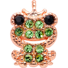 Load image into Gallery viewer, 20G 5/16 Green Gem Rose Gold Tone Royal Frog Nose Hoop

