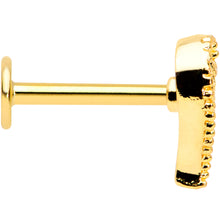 Load image into Gallery viewer, 16G 5/16 Clear Gem Gold Hue Angel Wing Heart Labret Monroe Tragus
