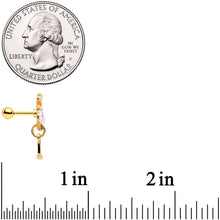 Load image into Gallery viewer, 16G 1/4 Gold Tone Pink Flamingo Dangle Cartilage Tragus Earring
