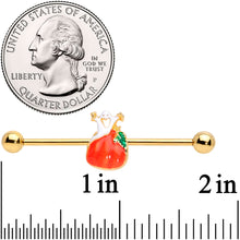 Load image into Gallery viewer, 14G Gold Tone Haunted Pumpkin Industrial Barbell 38mm
