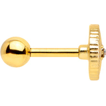 Load image into Gallery viewer, 16G 1/4 Clear Gem Gold Tone Sailors Compass Cartilage Tragus
