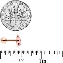 Load image into Gallery viewer, 16G 1/4 Clear Gem Rose Gold Tone Lil Ladybug Cartilage Tragus
