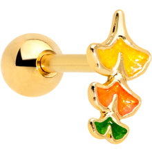 Load image into Gallery viewer, 16G 1/4 Gold Tone Autumn Leaves Fall Cartilage Tragus
