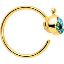 Load image into Gallery viewer, 20G 5/16 Aqua Gem Gold Tone Water Whale Nose Hoop
