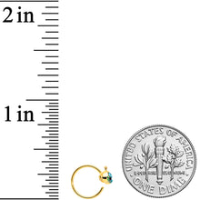 Load image into Gallery viewer, 20G 5/16 Aqua Gem Gold Tone Water Whale Nose Hoop
