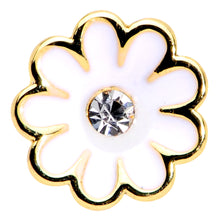 Load image into Gallery viewer, 16G 1/4 Clear Gem Gold Tone Daisy Flower Cartilage Tragus Earring

