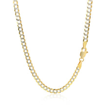 Load image into Gallery viewer, 3.6 mm 14k Two Tone Gold Pave Curb Chain
