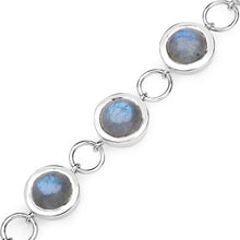 Load image into Gallery viewer, 15.48 Carat Genuine Labradorite .925 Sterling Silver Bracelet
