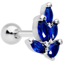 Load image into Gallery viewer, 16G 1/4 Blue Gem Raindrop Cartilage Tragus Earring
