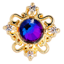Load image into Gallery viewer, 16G 1/4 Purple Tourmaline Gold Tone Filigree Cartilage Tragus
