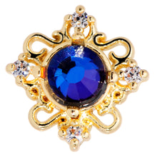 Load image into Gallery viewer, 16G 5/16 Purple Tourmaline Gold Tone Filigree Labret Tragus
