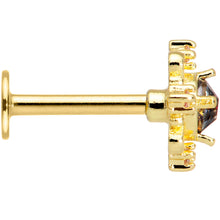 Load image into Gallery viewer, 16G 5/16 Purple Tourmaline Gold Tone Filigree Labret Tragus
