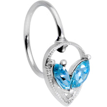 将图片加载到图库查看器，20G 5/16 Aqua Gem Alien Nose Hoop
