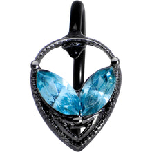 Load image into Gallery viewer, 20G 5/16 Aqua Gem Black Alien Nose Hoop
