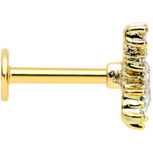Load image into Gallery viewer, 16G 5/16 Clear Gem Gold Tone Drop Labret Monroe Tragus
