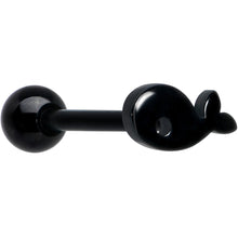 Load image into Gallery viewer, Black Cheery Nautical Whale Barbell Tongue Ring
