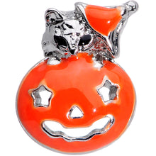Load image into Gallery viewer, 16G 1/4 Cat Pumpkin Halloween Cartilage Tragus
