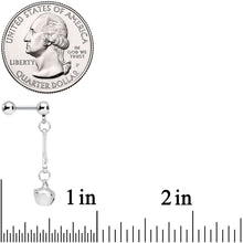 Load image into Gallery viewer, 16G 1/4 Clear Gem Candy Cane Christmas Dangle Cartilage Earring
