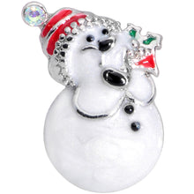 Load image into Gallery viewer, 16G 1/4 Aurora Gem Snowman Christmas Cartilage Tragus Earring
