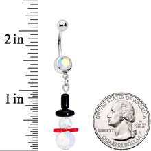 Load image into Gallery viewer, Aurora Gem Winter Snowman Christmas Dangle Belly Ring
