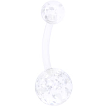 将图片加载到图库查看器，Clear Gem Faux Turquoise UV Glow Belly Ring Set of 4
