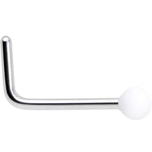 Load image into Gallery viewer, 20G 7mm White Matte 2mm L Shaped Nose Ring
