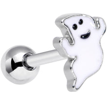 Load image into Gallery viewer, 16G 1/4 Happy Ghost Halloween Cartilage Tragus Earring
