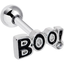 将图片加载到图库查看器，16G 1/4 Clear Gem Black Boo Halloween Cartilage Tragus Earring

