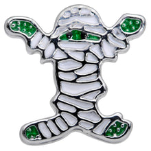 Load image into Gallery viewer, 16G 1/4 Green White Mummy Halloween Cartilage Tragus Earring

