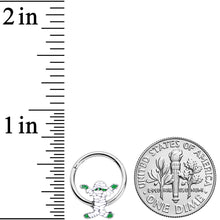Load image into Gallery viewer, 16G 3/8 White Green Mummy Halloween Hinged Segment Ring
