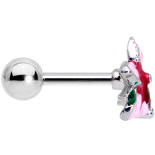 Load image into Gallery viewer, 16G 1/4 Red Gem Exotic Flower Cartilage Tragus Earring
