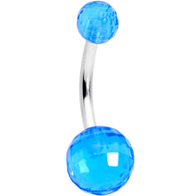 将图片加载到图库查看器，Clear Gem Star Moon Dangle Twister Blue Belly Ring Set of 3
