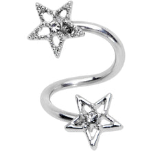 将图片加载到图库查看器，Clear Gem Star Moon Dangle Twister Blue Belly Ring Set of 3
