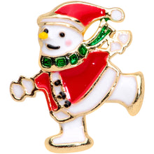 Load image into Gallery viewer, 16G 5/16 Gold Tone Skating Snowman Christmas Labret Monroe Tragus
