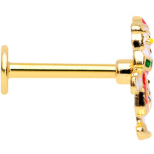 Load image into Gallery viewer, 16G 5/16 Gold Tone Skating Snowman Christmas Labret Monroe Tragus
