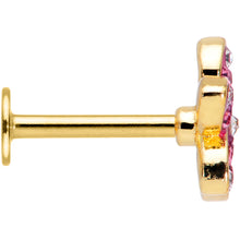 Load image into Gallery viewer, 16G 5/16 Purple Gem Gold Hue Fabulous Flower Labret Monroe Tragus
