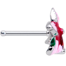 Load image into Gallery viewer, 20G 1/4 Red Gem Exotic Flower Nose Bone
