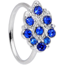 Load image into Gallery viewer, 20G 5/16 Blue CZ Gem Chandelier Nose Hoop
