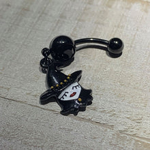 Load image into Gallery viewer, Black Gem Black Pretty Goth Witch Halloween Dangle Belly Ring
