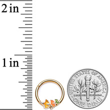 Load image into Gallery viewer, 16G 3/8 Autumn Leaves Fall Hinged Segment Ring
