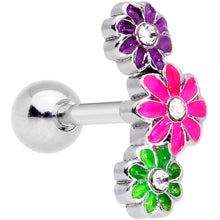 Load image into Gallery viewer, 16G 5/16 Clear Gem Floral Garland Cartilage Tragus Earring
