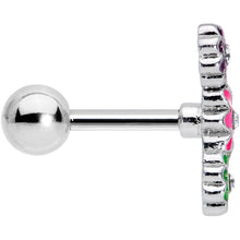 Load image into Gallery viewer, 16G 5/16 Clear Gem Floral Garland Cartilage Tragus Earring

