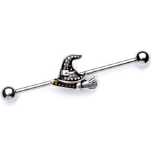 Load image into Gallery viewer, 14G Broom Witch Hat Halloween Industrial Barbell 38mm
